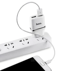 Зарядное устройство Hoco C12 White (Lightning cable) 3