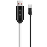 HOCO U29 LED displayed timing micro charging cable white