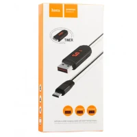 HOCO U29 LED displayed timing micro charging cable white 3