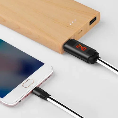 HOCO U29 LED displayed timing micro charging cable white