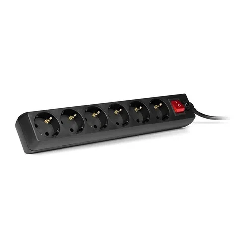 Surge Protector SVEN Optima Base 6 Sockets, 1.8 m, Black