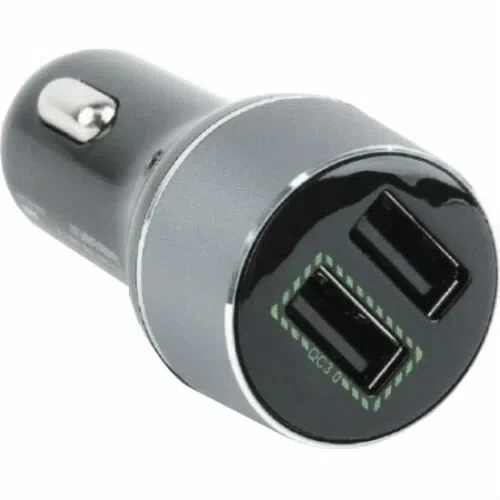 USB Car Charger Quick Charge QC3.0 - EnerGenie EG-U2QC3-CAR-01, 2x USB ports, Input 12-24V DC, Output: 1x 5V DC, max. 2.1A, 1xUSB QC 3.0: 12V DC, max 1.5A  (or the same 5V DC, max 2.1A), Black