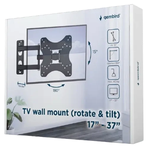 Кронштейн для телевизора Gembird WM-37RT-01, Черный