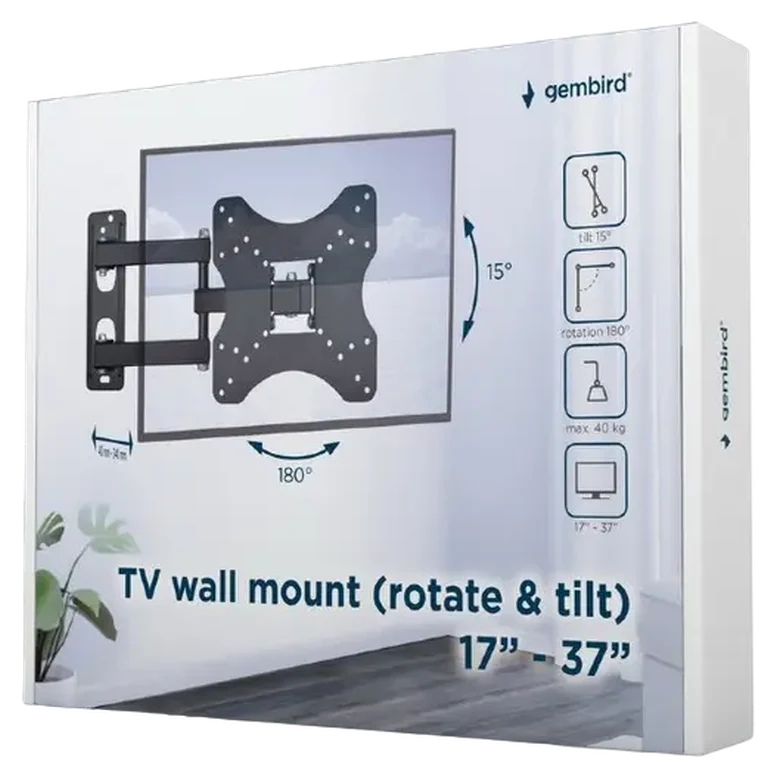 Кронштейн для телевизора Gembird WM-37RT-01, Черный 2