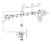 Suport pentru monitor Brateck LDT12-C024N, Negru 2