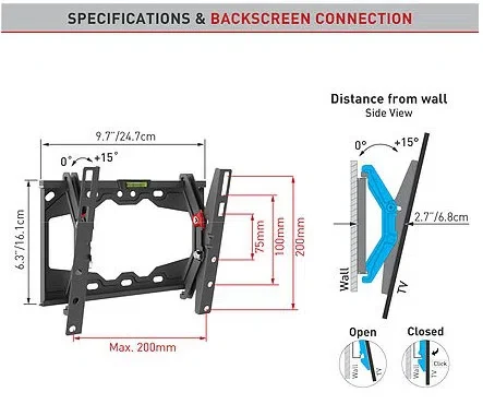 Кронштейн для ТВ Barkan E210+ B Black 2