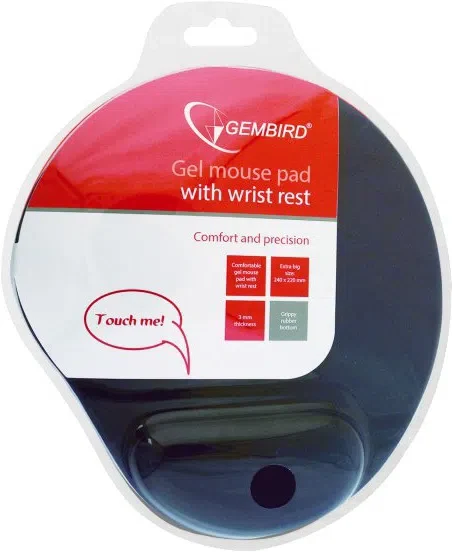 Коврик для мыши Gembird MP-GEL-BK, Чёрный
