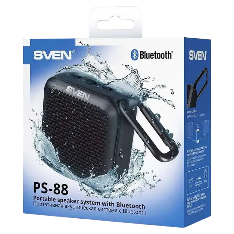 Портативная колонка SVEN PS-88, Чёрный 5