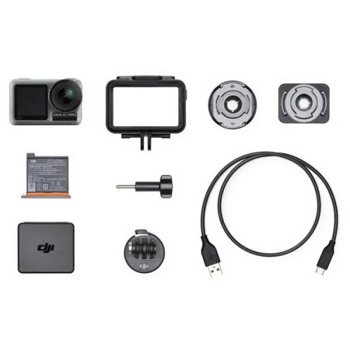 (186899) Action Camera DJI OSMO Action, 1/2.3" CMOS, 12MP, 145° f/2.8, ISO 100-3200, 4K 60fps / FHD 240 fps, SlowMo, HDR, Timelapse, Max Video Bitrade 100Mbps, microSD, Wi-Fi, Bluetooth 4.2, Front Screen 1.4 inch, Back Screen 2.25 inch,1300 mAh,124g