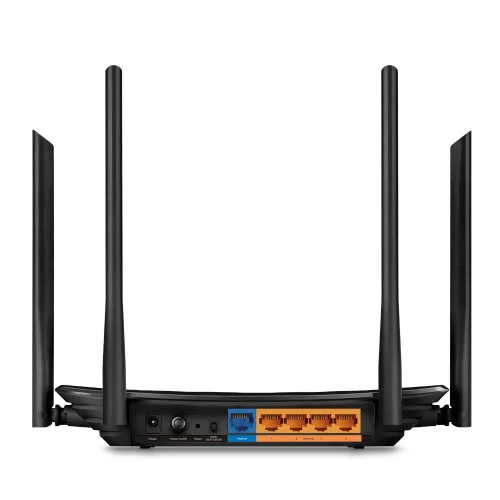 TP-LINK Archer C6 AC1200 Dual Band Wireless Gigabit Router, Atheros, 867Mbps at 5Ghz + 300Mbps at 2.4Ghz, 802.11ac/a/b/g/n, MU-MIMO, 1 Gigabit WAN + 4 Gigabit LAN, Wireless On/Off and WPS button, 4 external antennas + 1 internal antenna