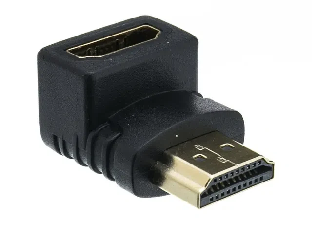 Adapter HDMI-HDMI - Gembird A-HDMI90-FML, Adapter HDMI female 90° to HDMI male, gold plated contacts 2
