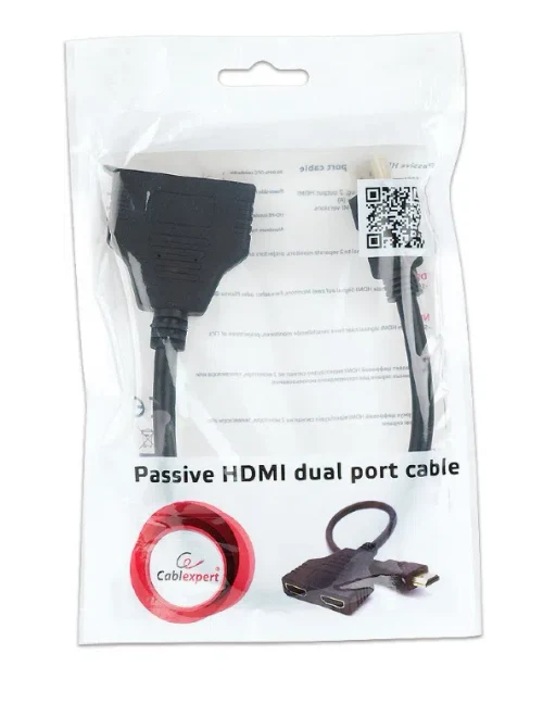 Splitter HDMI 2 ports - Cablexpert - DSP-2PH4-04, Passive HDMI dual port cable, Sends a single HDMI signal to 2 separate monitors, projectors or TV’s