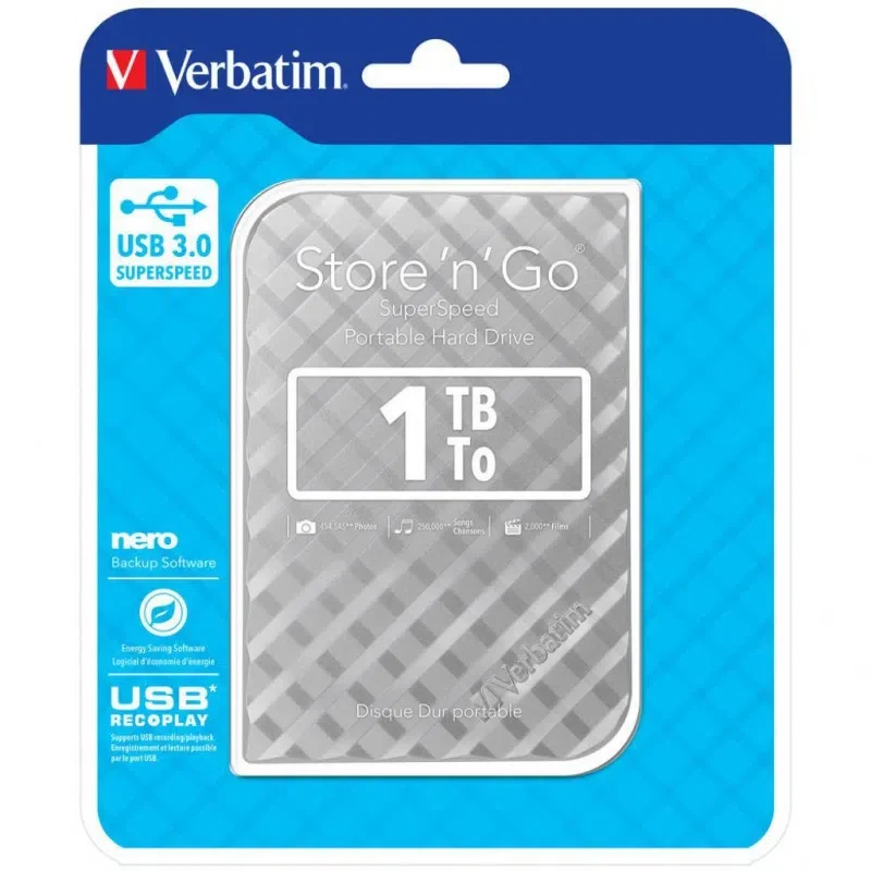 HDD portabil extern Verbatim ”Store 'n' Go”, 1 TB, Silver 4