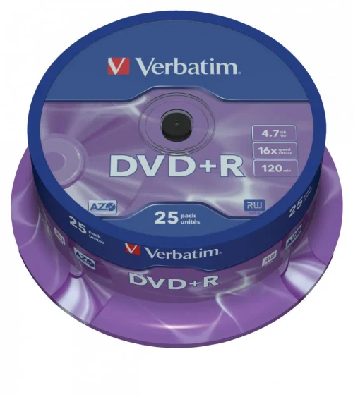Verbatim DataLifePlus DVD+R AZO 4.7GB 16X MATT SILVER SURFAC - Spindle 25pcs.