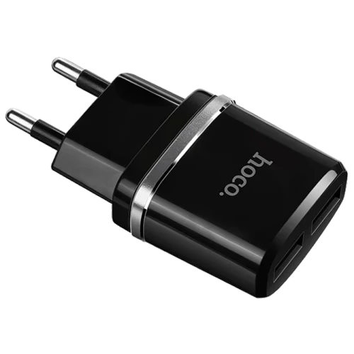 Зарядное устройство Hoco C12 Black (Lightning cable)