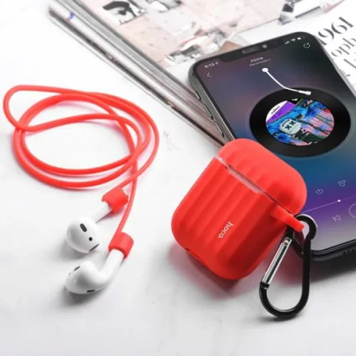 Чехол Hoco WB10 Airpods1/2 silicone case Red