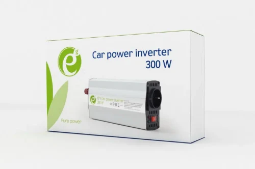 EnerGenie EG-PWC-042, 12V Car power inverter, 300W, with USB port / 5V-2.1A, Power output: 300 W continuous power (peak power 600 W), Output: 230 VAC, Input: 11-15 VDC (car cigarette lighter or accumulator directly)