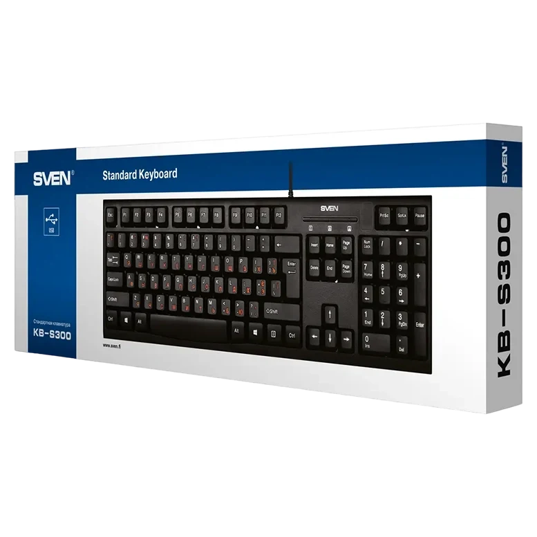 Клавиатура Sven KB-S300, Проводная, Черный 2