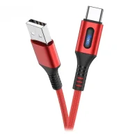 HOCO U79 Admirable smart power off charging data cable for Micro Red