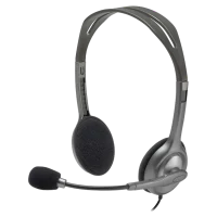 Наушники Logitech H110, Проводные, Серый