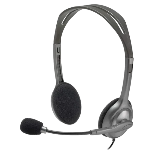 Căști Logitech H110, Cu fir, Gri