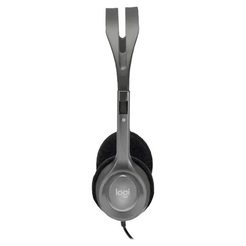 Căști Logitech H110, Cu fir, Gri