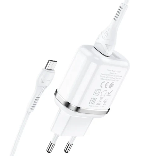 HOCO N4 Aspiring dual port charger set for Micro White