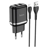 HOCO N4 Aspiring dual port charger set for Lightning Black