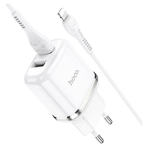 HOCO N4 Aspiring dual port charger set for Lightning White