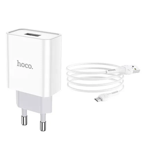 HOCO C81A Asombroso single port charger set Micro White