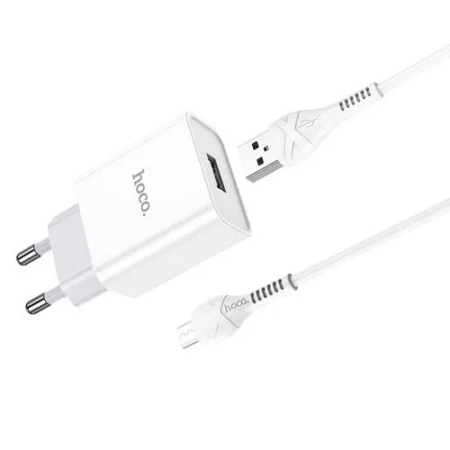 HOCO C81A Asombroso single port charger set Micro White