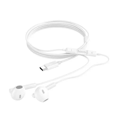 HOCO M65 Special sound Type-C wire control earphones with mic white