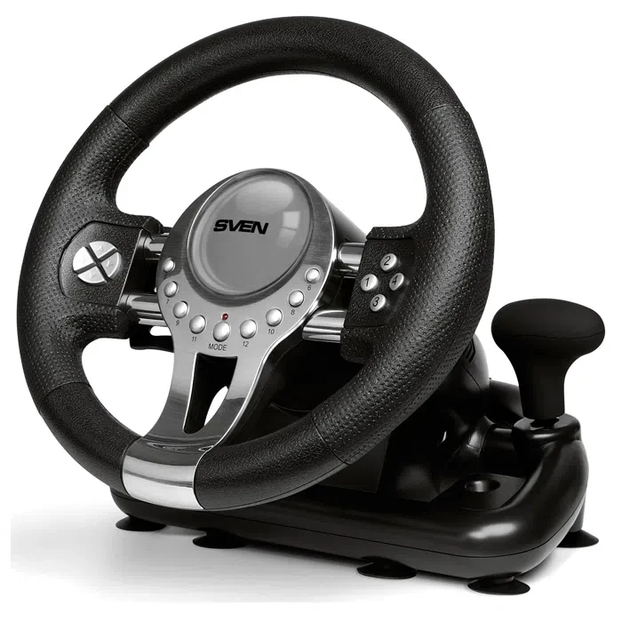 Wheel  SVEN GC-W800, 10", 180 degree, Pedals, Tiptronic, 2-axis, 12 buttons, Vibration feedback, USB 2
