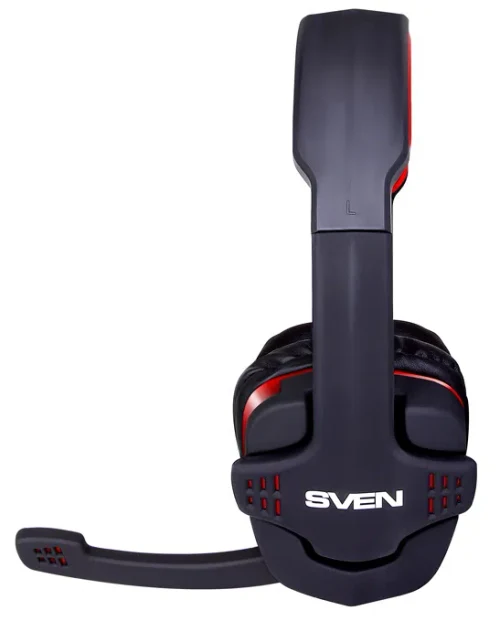 Gaming Headset SVEN AP-G855MV, 40mm drivers, 20-20000Hz, 32 Ohm, 105dB, 261g., 3.5mm, Black/Red