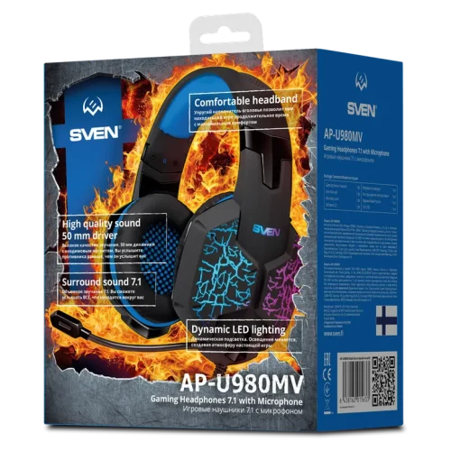 Наушники Sven AP-U980MV Black/Blue