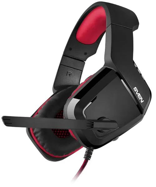 Gaming Headset SVEN AP-G858MV, 40mm drivers, 20-20000Hz, 32 Ohm, 108dB, 262g., 3.5mm, Black/Red