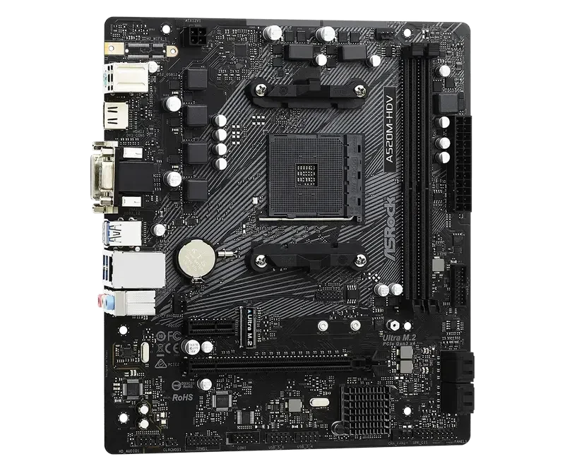 Placă de bază ASRock A520M-HDV, Black 3