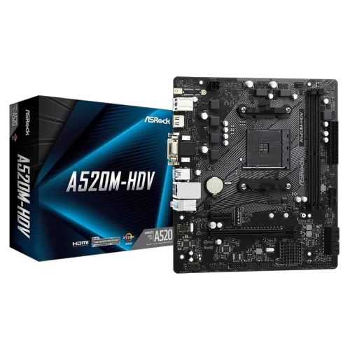 Placă de bază ASRock A520M-HDV, Black