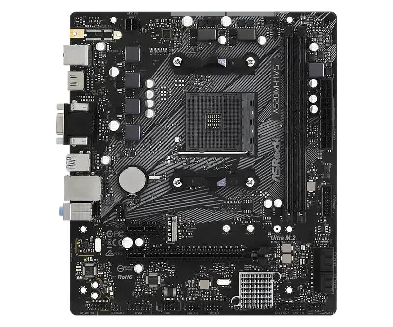Placă de bază ASRock A520M-HVS, Black 2