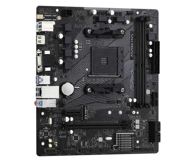 Placă de bază ASRock A520M-HVS, Black 3