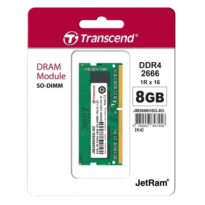 Оперативная память Transcend PC25600, DDR4 SDRAM, 3200 МГц, 8ГБ 2
