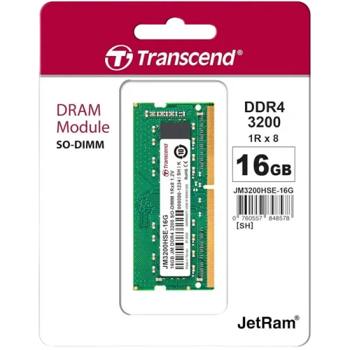 Оперативная память Transcend PC25600, DDR4 SDRAM, 3200 МГц, 16ГБ
