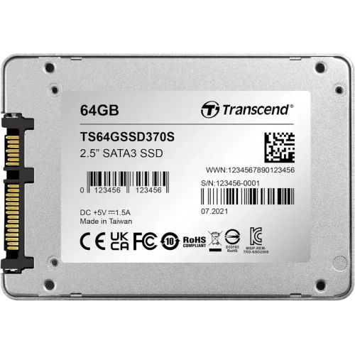 Накопитель SSD Transcend SSD370S, 64 ГБ, TS64GSSD370S