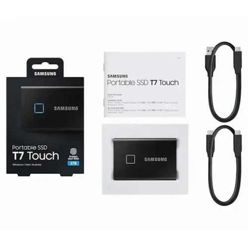 Внешний портативный SSD накопитель Samsung Portable SSD T7 Touch, 2 TB, Чёрный (MU-PC2T0K/WW)