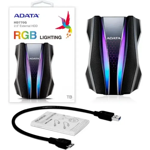 Внешний портативный жесткий диск ADATA HD770G, 1 TБ, Black