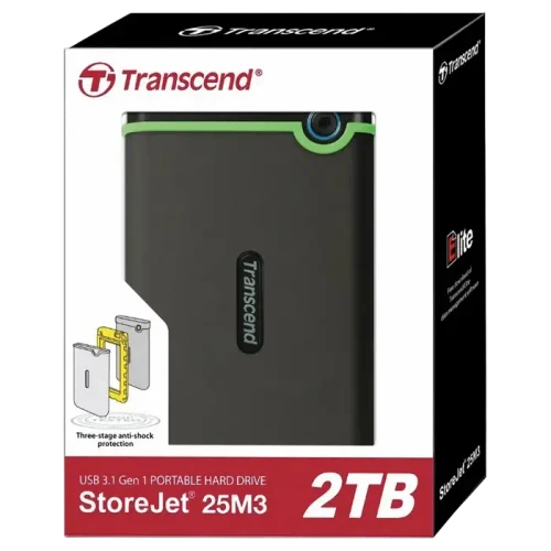 Внешний портативный жесткий диск Transcend StoreJet 25M3S, 2 TБ, Iron Gray