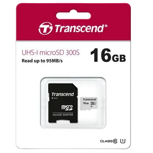 Карта памяти Transcend microSDHC 300S, 16Гб 2