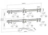 Table/desk stand for 6 monitors Reflecta PLANO DeskStand 23-1010 S, 13"-23", 100x100, 8kg/bracket. 2
