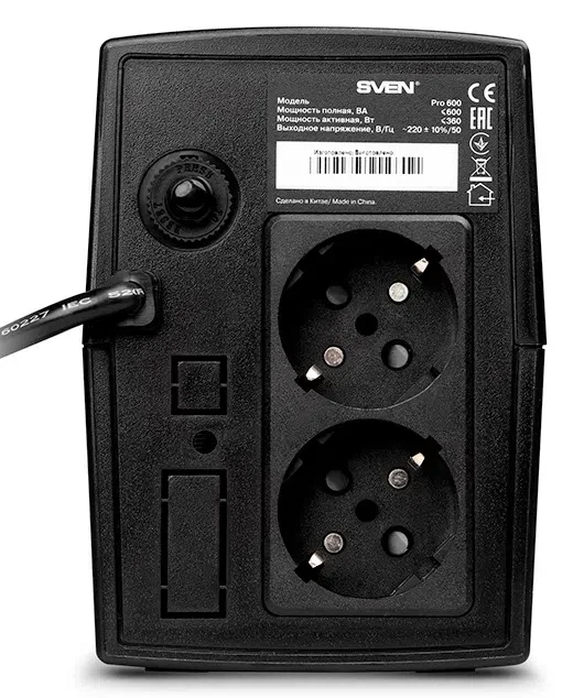 Источник бесперебойного питания SVEN Pro 600, Black 3