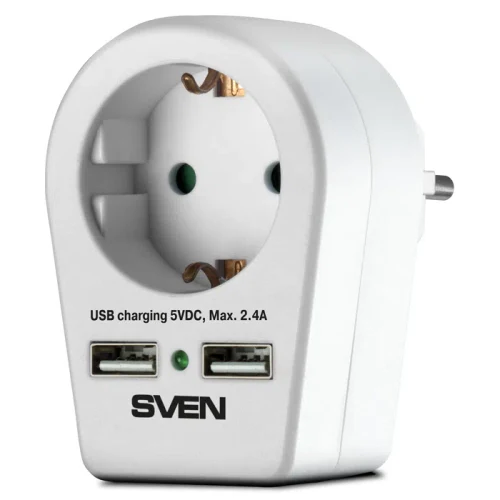 Сетевой фильтр SVEN SF-S1U, 1Розеток, Белый